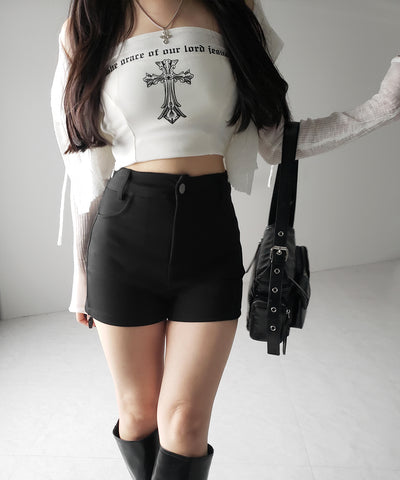 ハイウエストタイトスパンショートパンツ / high waist tight span short pants
