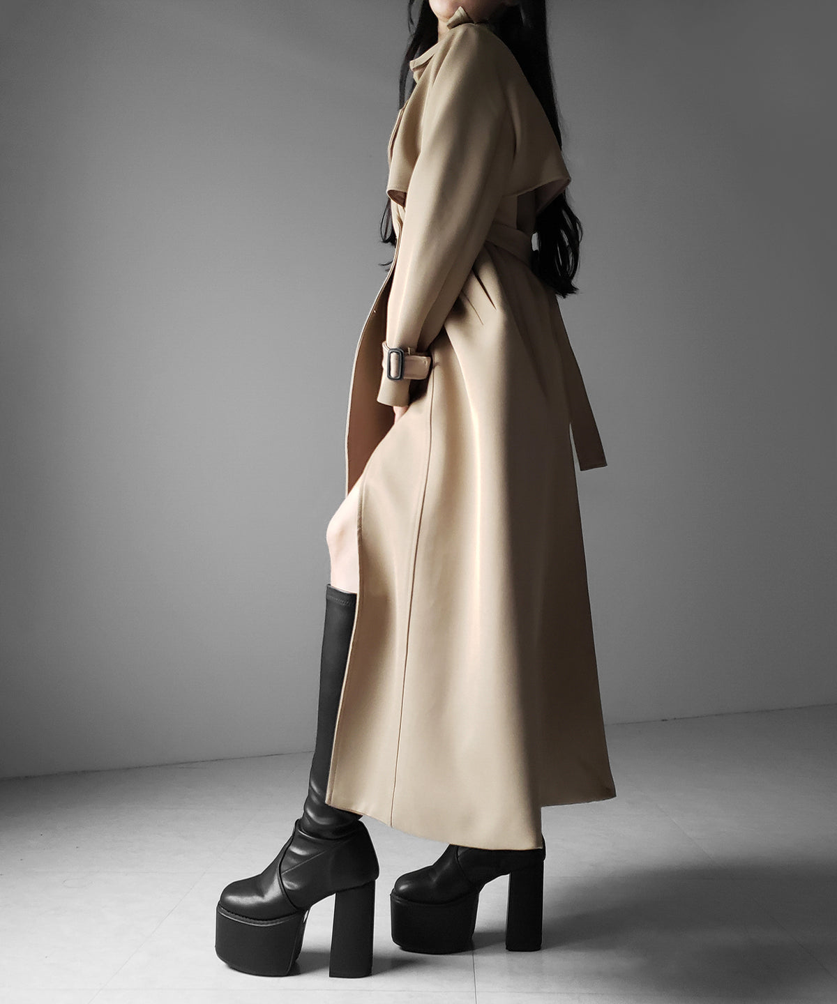 ウエストマークレディロングトレンチコート / waistmark lady long trench coat