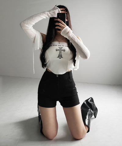 ハイウエストタイトスパンショートパンツ / high waist tight span short pants