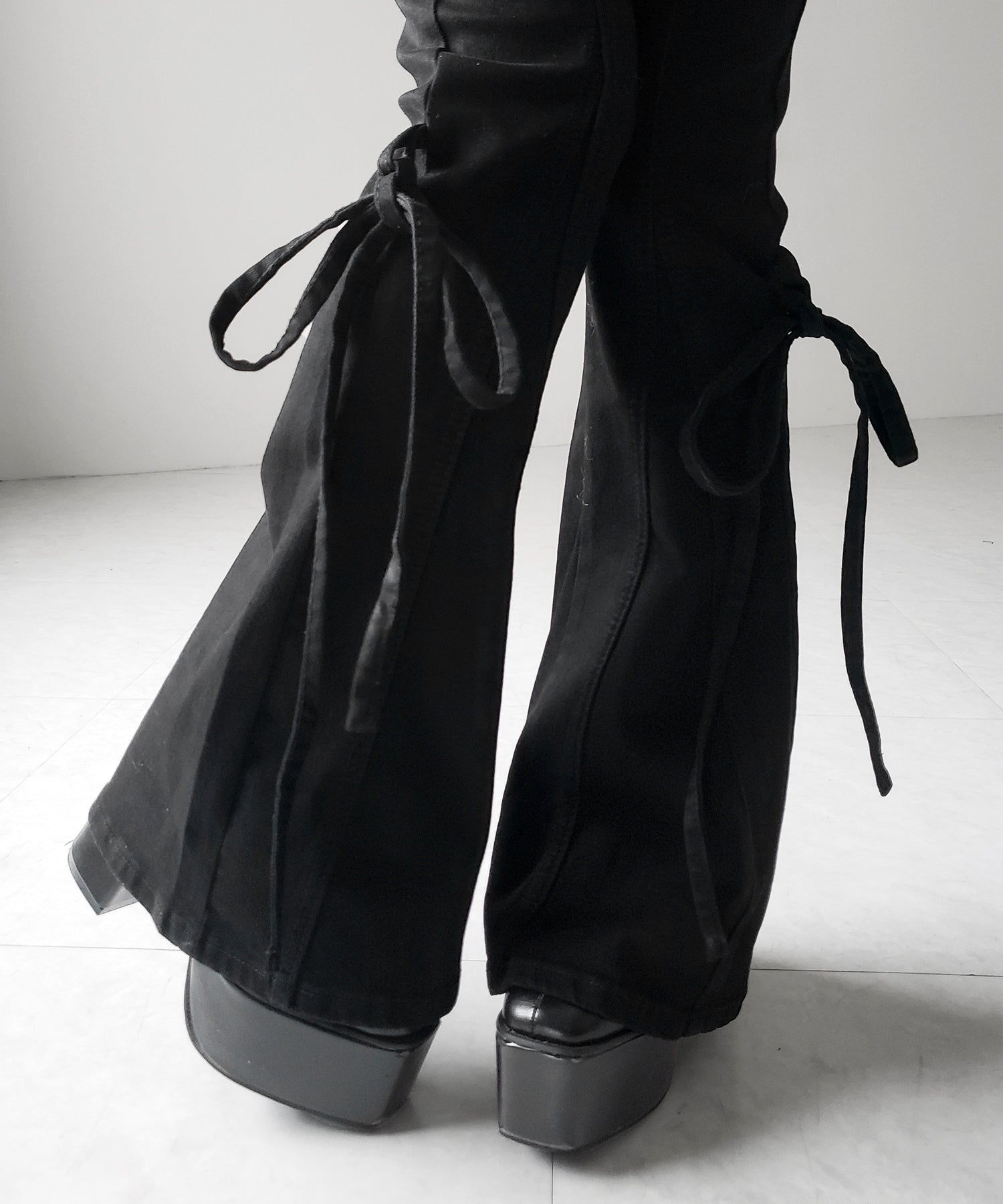 ストラップリボンヴィンテージストレッチフレアデニム / strap ribbon vintage stretch flare denim