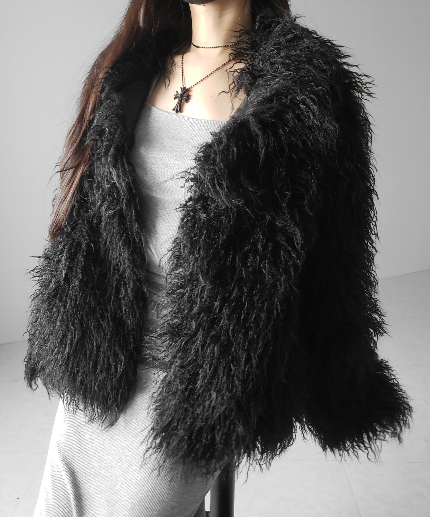 シャギーフェイクファーレディミドルコート / shaggy fake fur lady middle coat