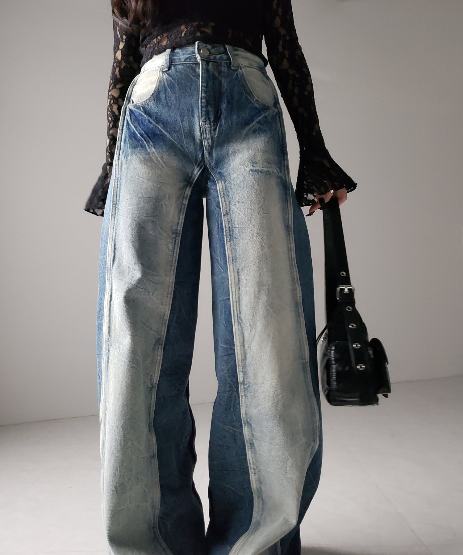 【 4size 】ヴィンテージライクサイドタックストレートデニム /vintage like side tuck straight denim