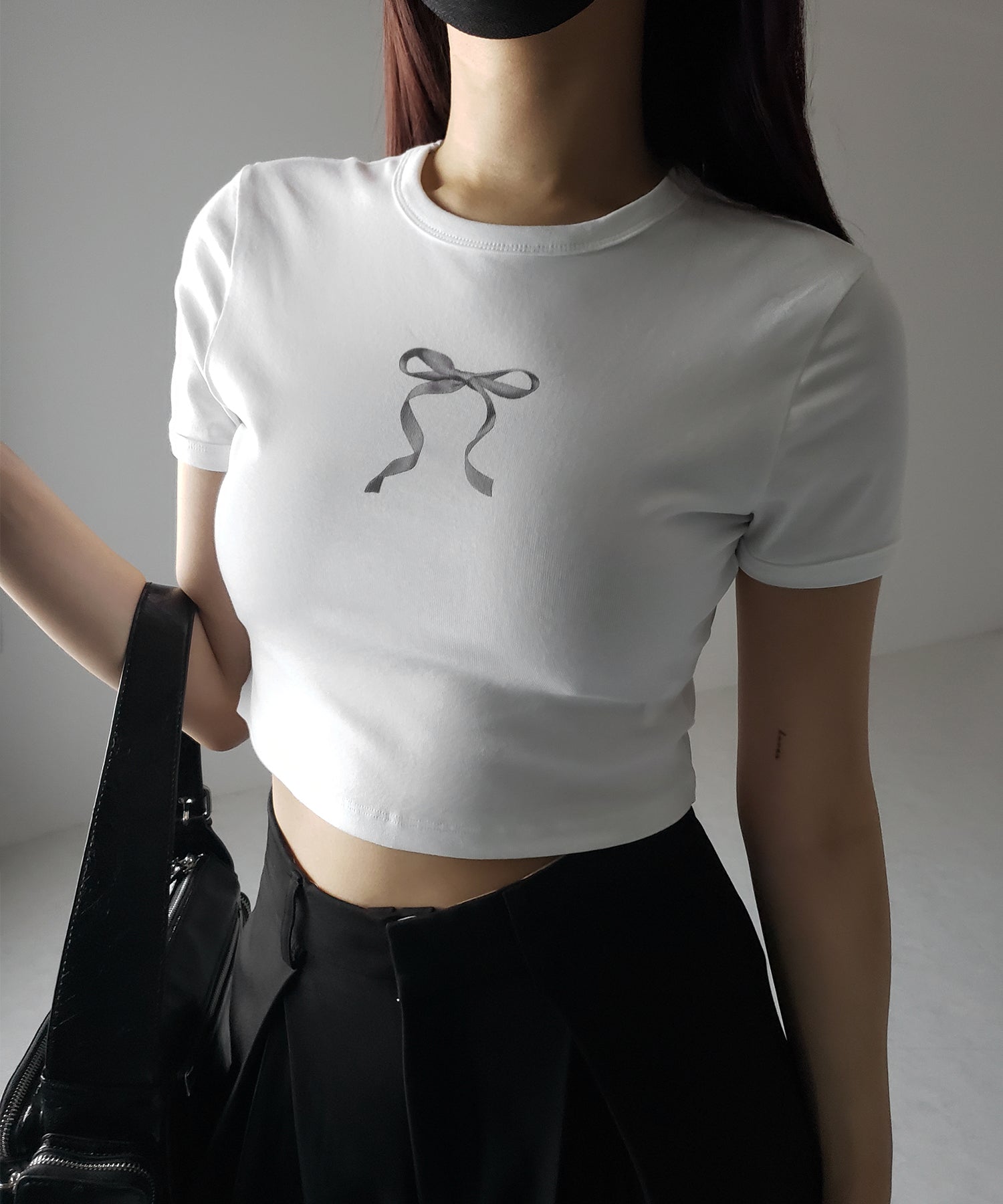 ミニリボンショートちびTシャツ /mini ribbon short chibi Tee