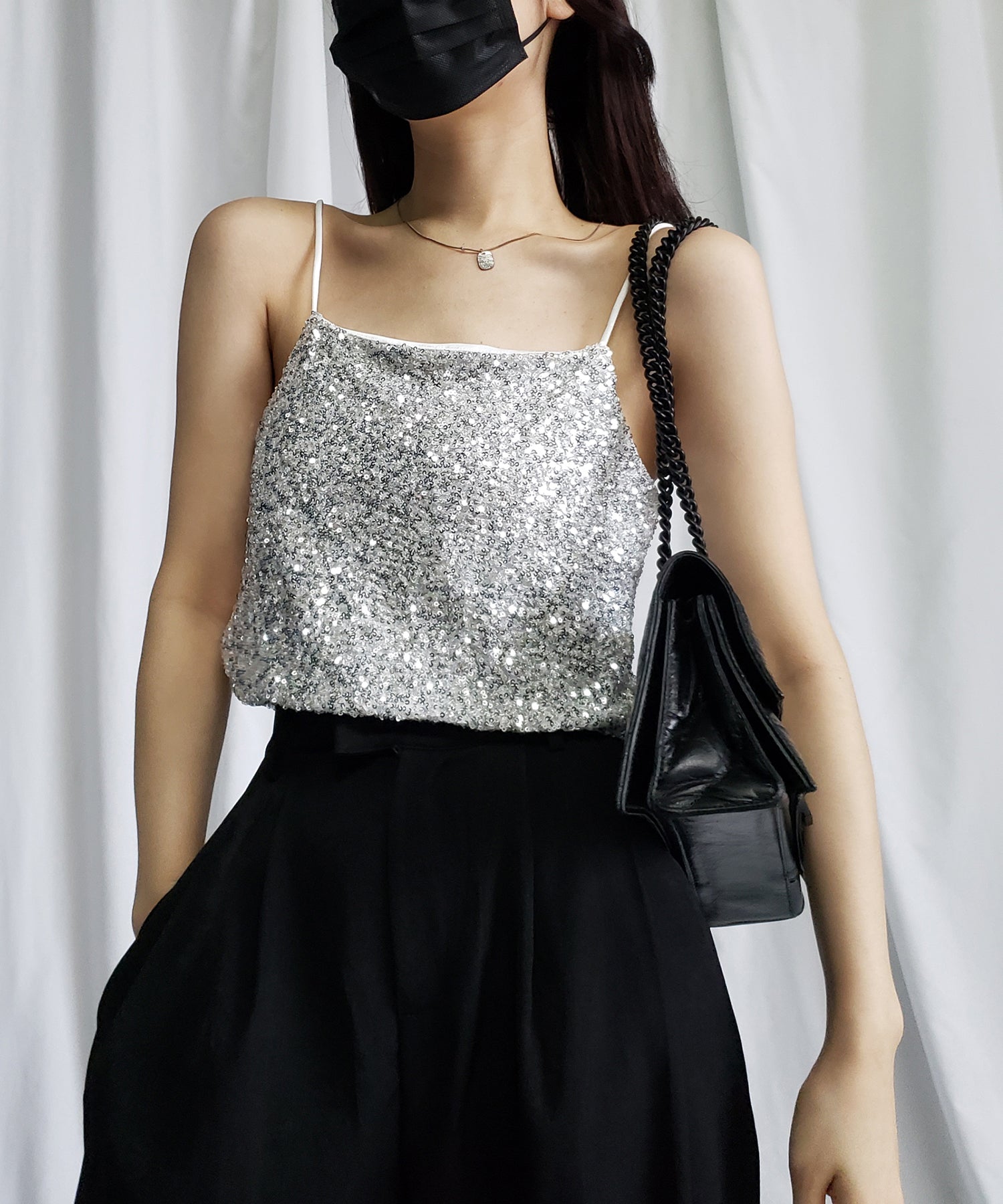 グリッタースパングルショートキャミソール / glitter spangle short camisole