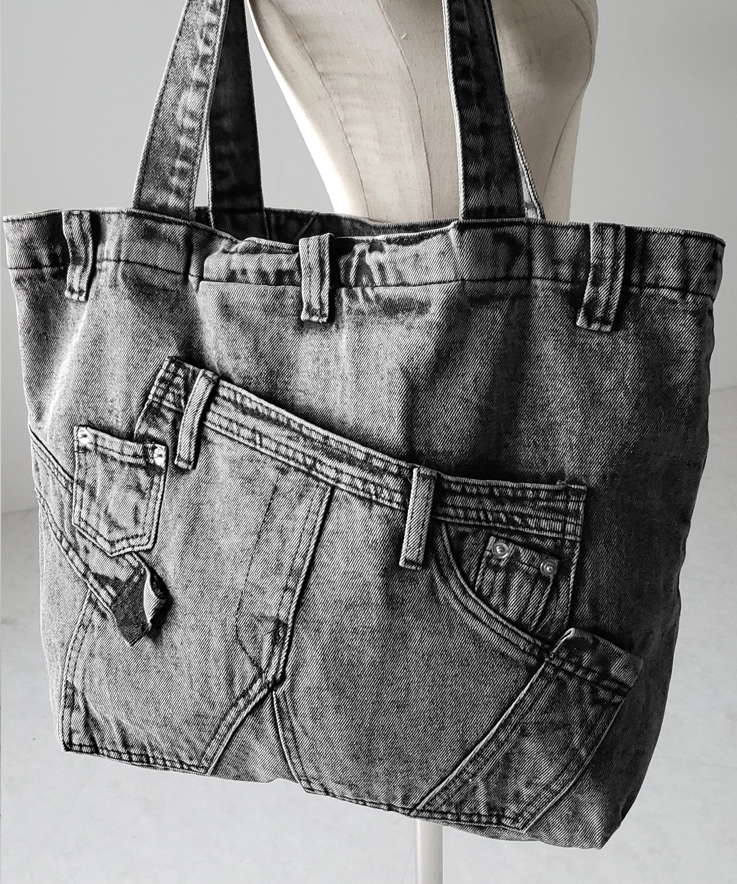 ヴィンテージドッキングウォッシュデニムバッグ / vintage docking washed denim bag