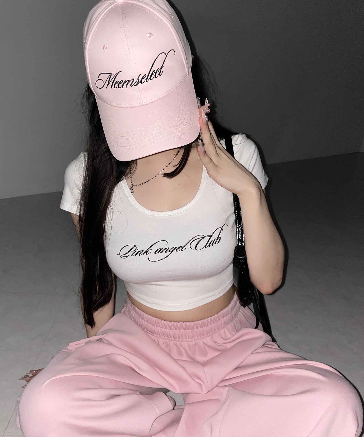 【 PINK ANGEL CLUB 】lettering LOGO embroidery CAP / レタリングロゴ刺繍キャップ