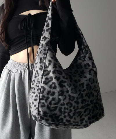 レオパードワンハンドルショルダートートバッグ / leopard onehandle shoulder tote bag