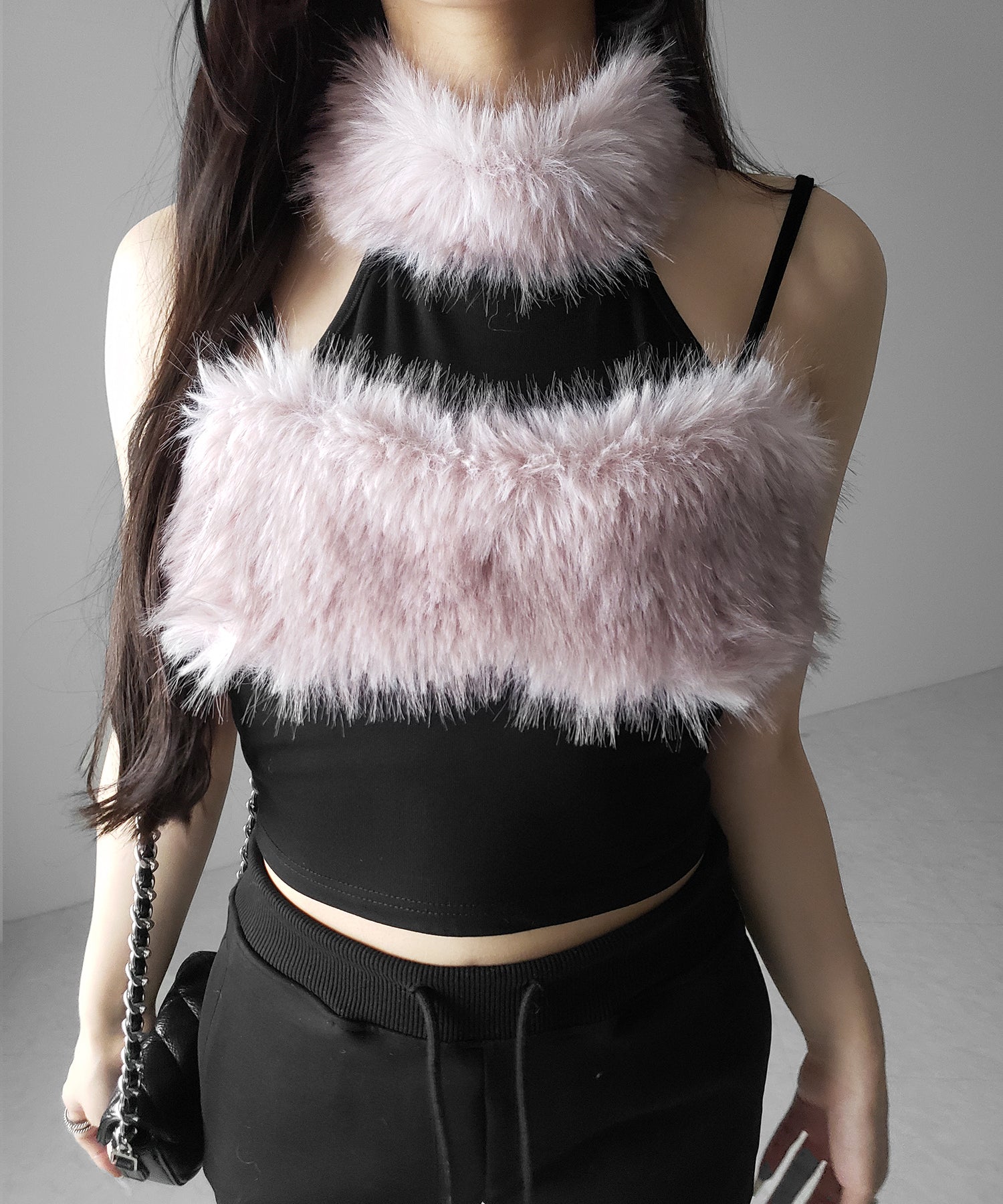 ファードッキングストラップトップス / fur docking strap tops