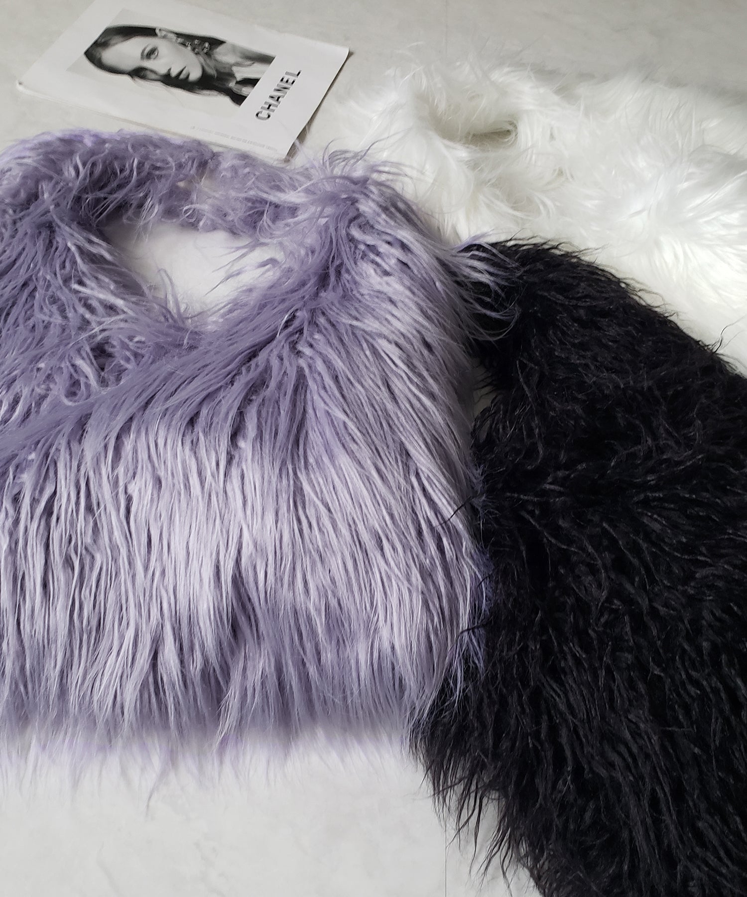【 5color 】シャギーファーワンハンドルショルダーバッグ / shaggy fur onehandle shoulder bag