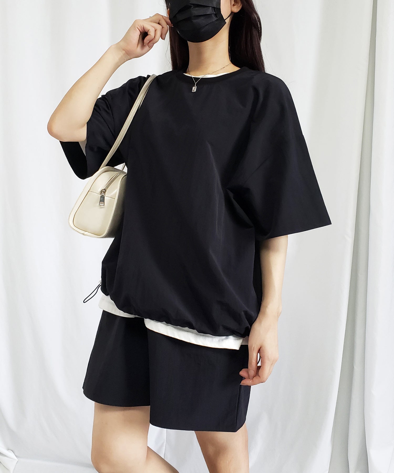 【 上下セットアップ/5色展開 】ワッシャーナイロンプルオーバー&ショートパンツ SET