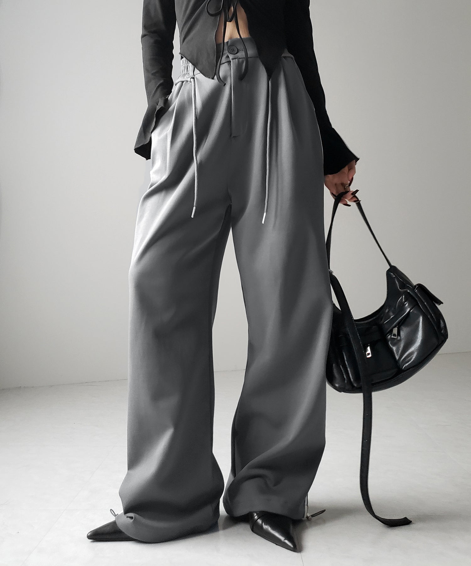 2WAYウエストコードサイドライントラックワイドパンツ