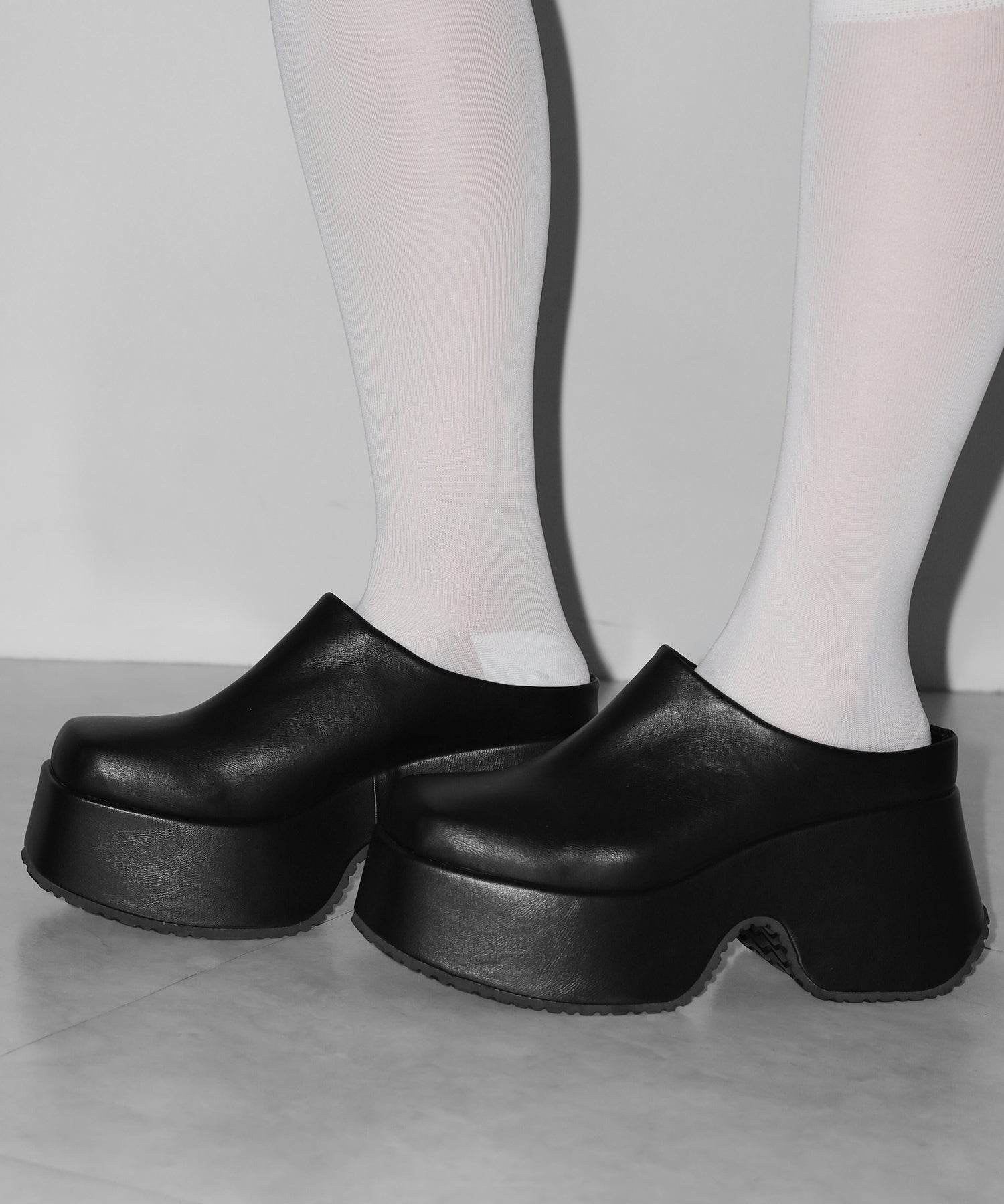 厚底スクエアサボサンダル/platform square sabo sandals
