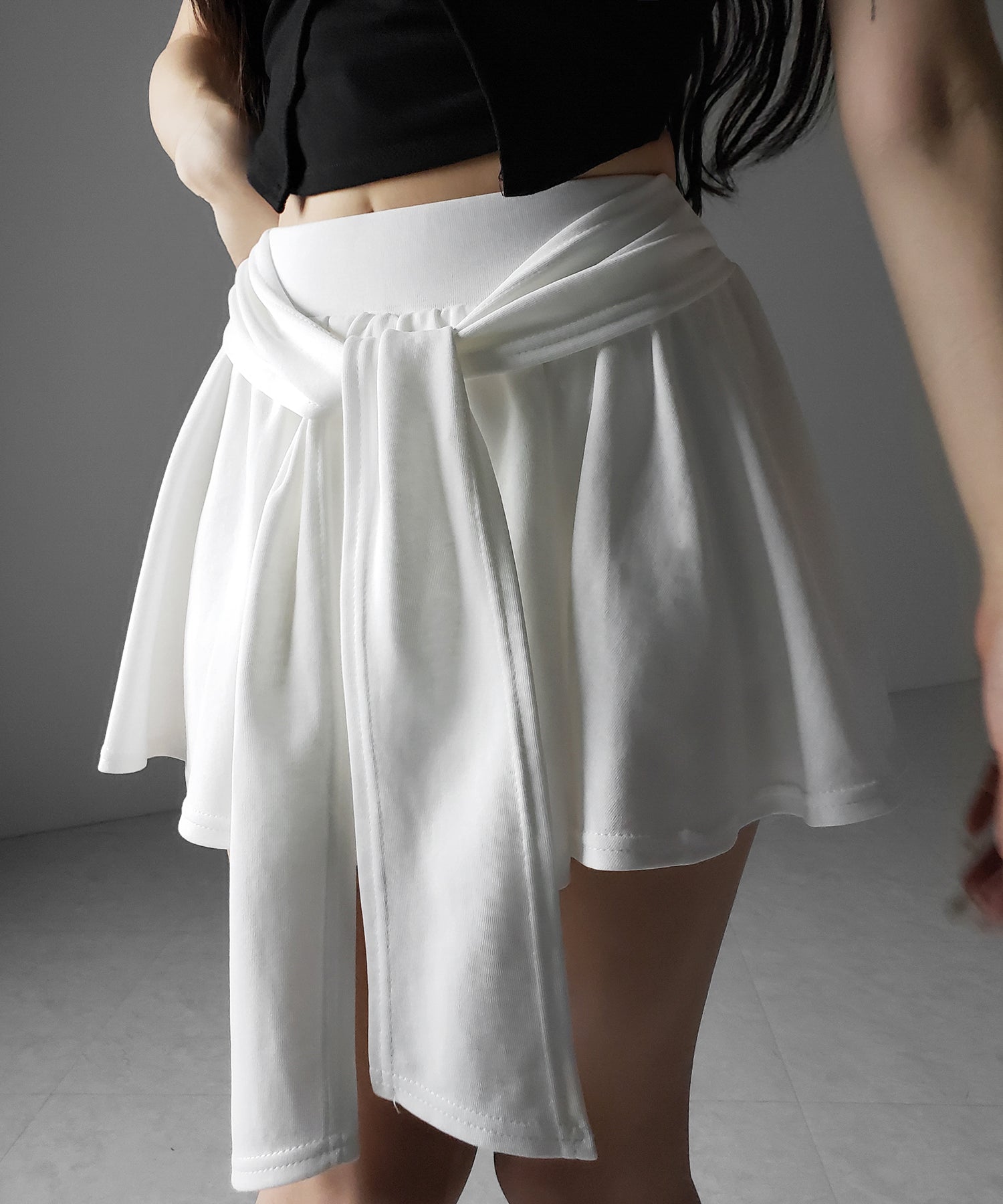 ラップレイヤードフレアミニスカパン / wrap layered flare mini skirt pants