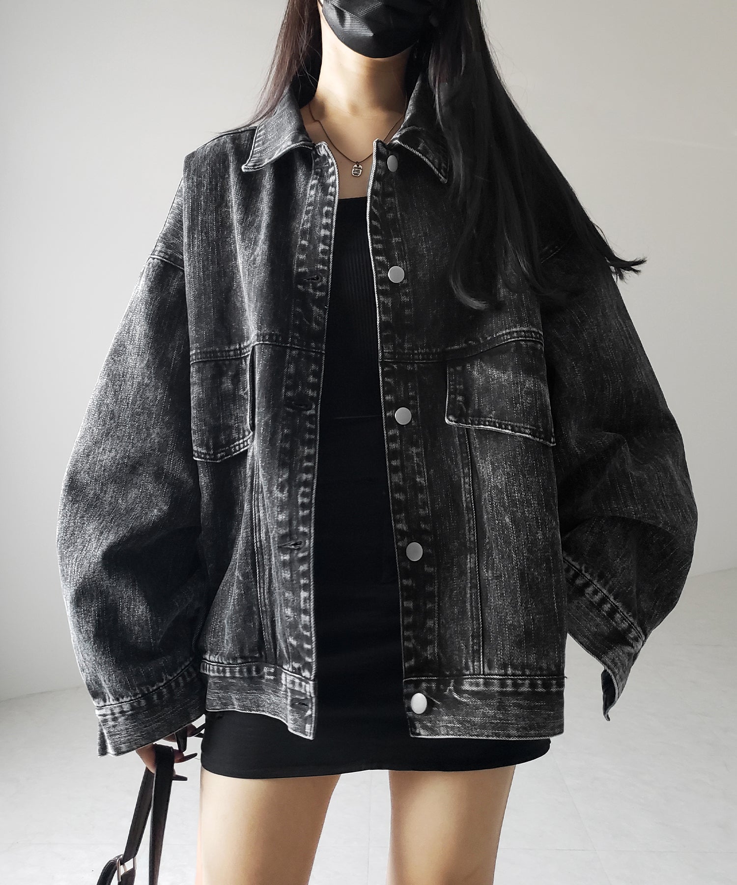 【 デニムセットアップ着用可能 】ヴィンテージケミカルブリーチボーイフレンドデニムジャケット / vintage chemical bleach boyfriend denim jacket