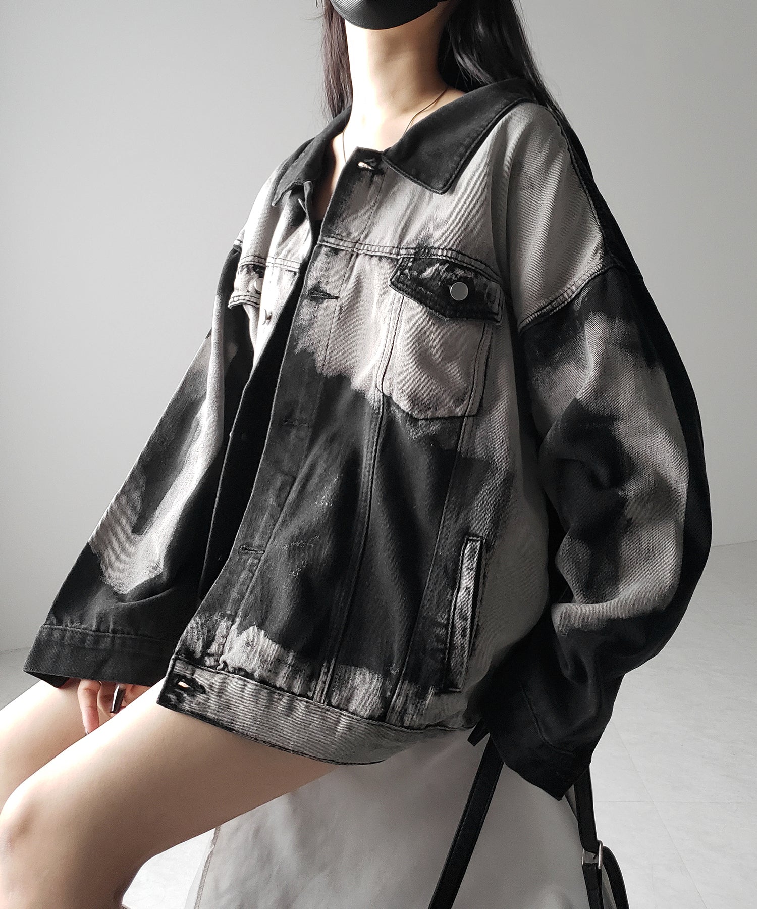 【 3size 】タイダイブリーチヴィンテージオーバーデニムジャケット / tie dye bleach vintage over denim jacket