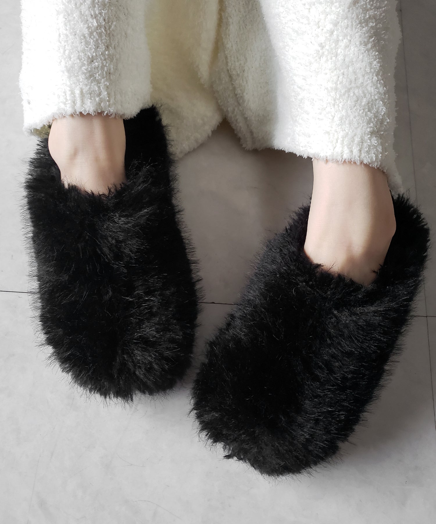 クリンクルフェイクファールームシューズ / crinkle fake fur room shoes