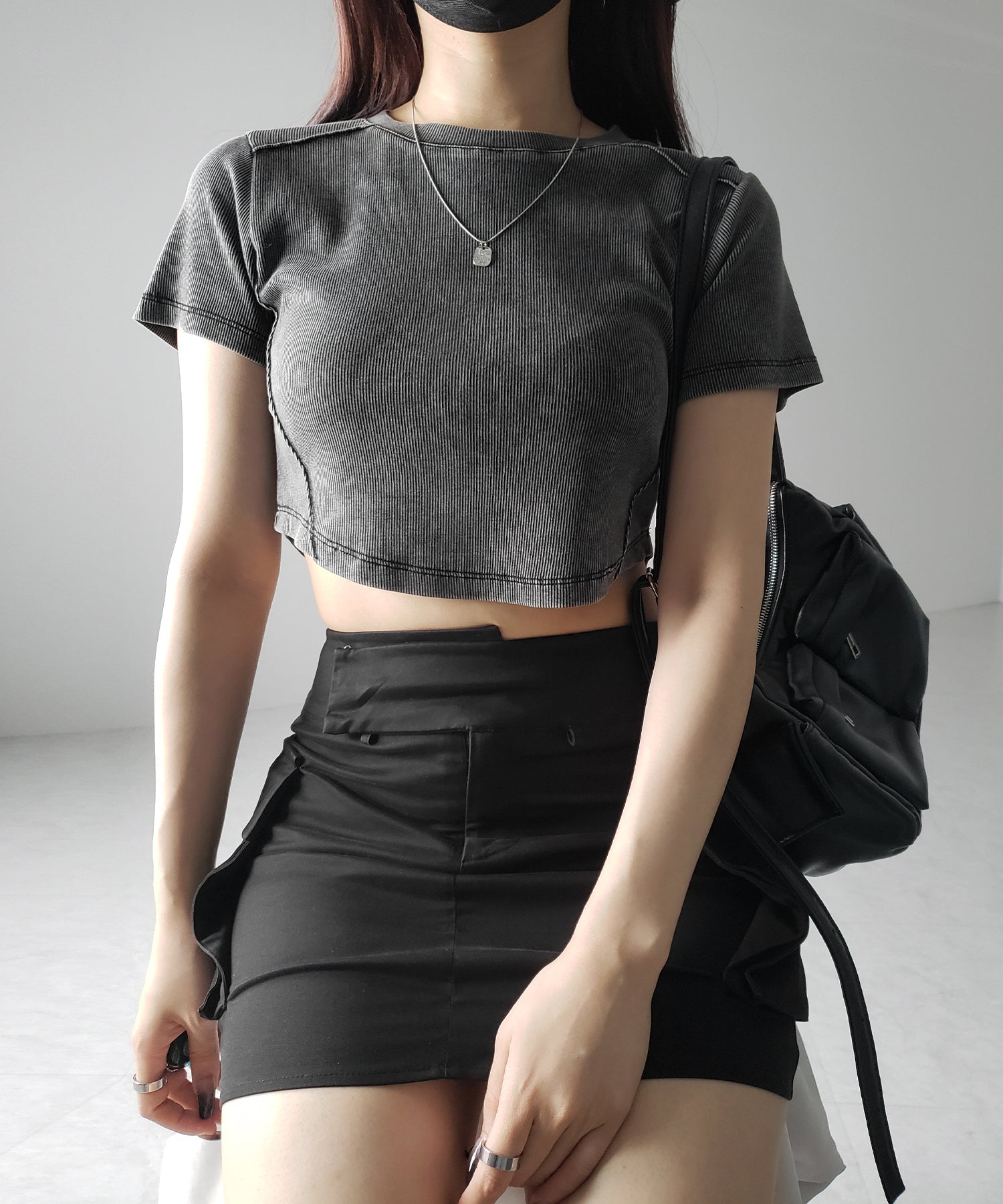 ヴィンテージショートリブTシャツ / sideline vintage short lib T-shirt