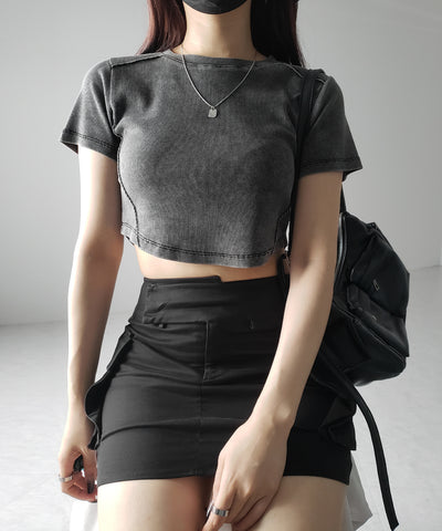 ヴィンテージショートリブTシャツ / sideline vintage short lib T-shirt