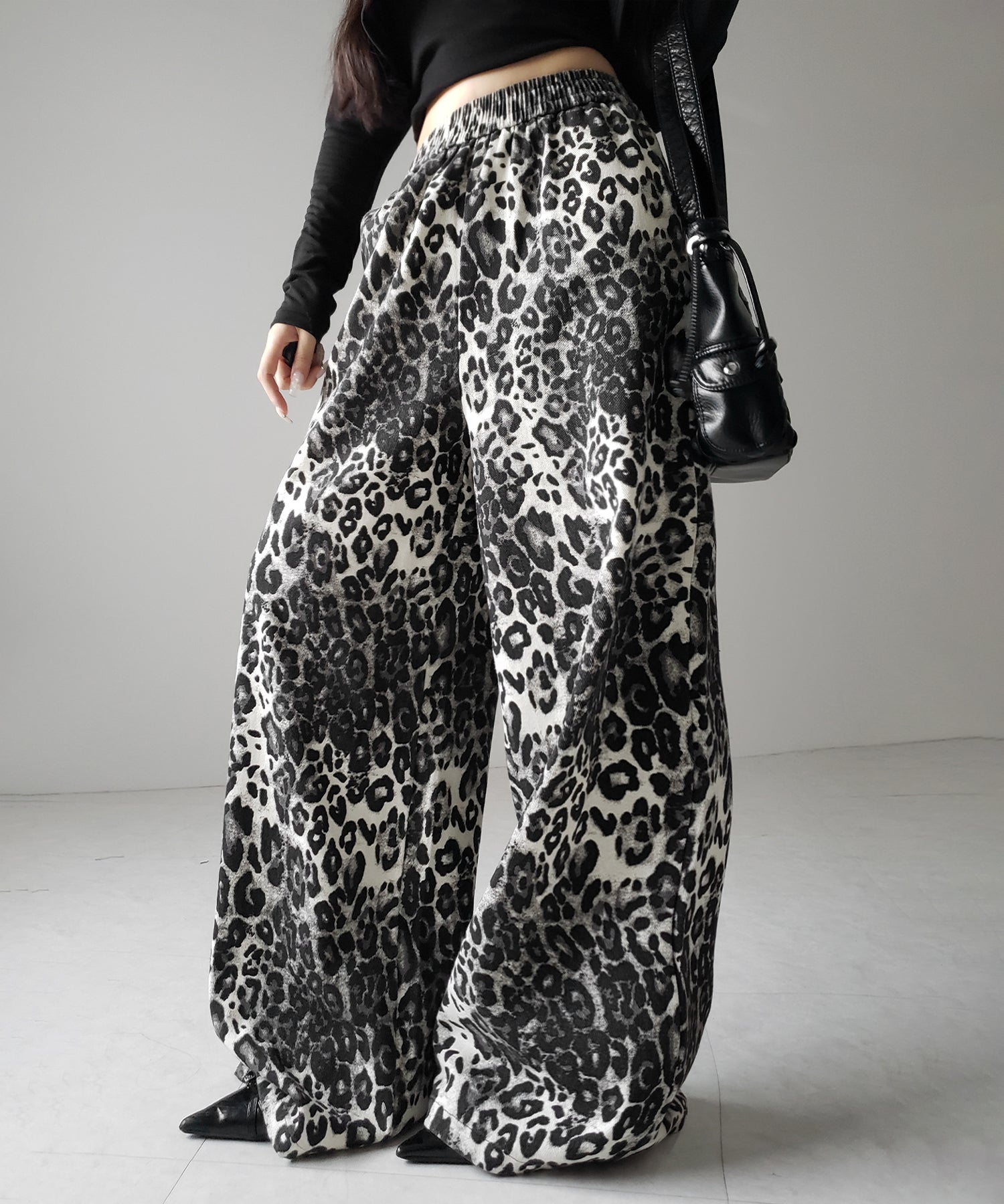 【 2color 】ヴィンテージライクレオパードツイルワイドパンツ / vintage like leopard twill wide pants
