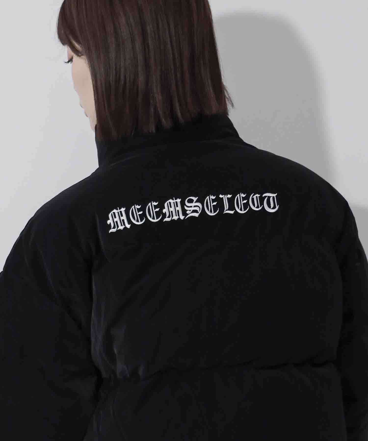 【 大好評につきロゴ無しバージョン追加! 】グランジロゴ刺繍ショートパフダウンジャケット / grunge logo embroidery short puff down jacket