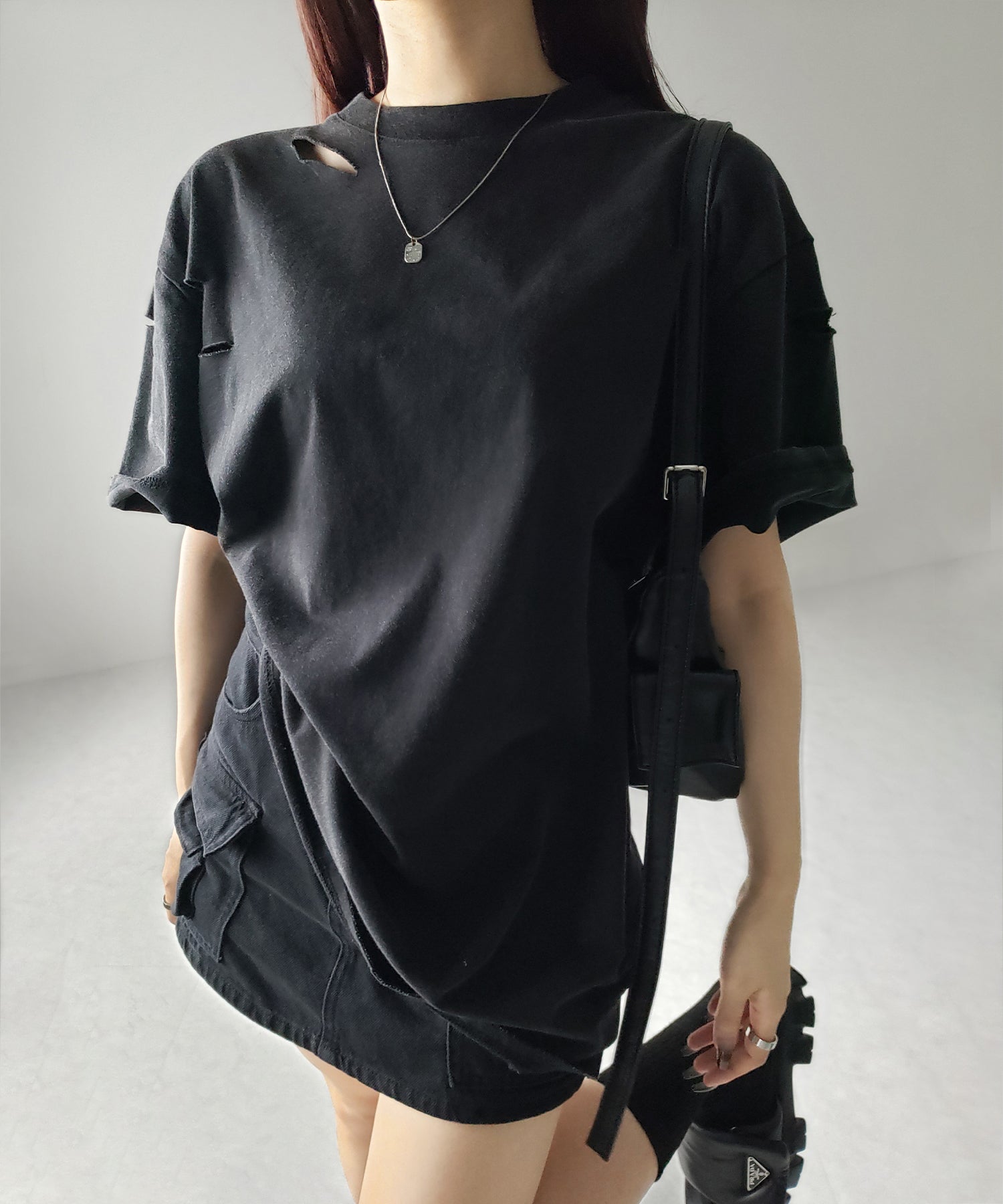 ピグメントダメージオーバーTシャツ / pigment damage over T-shirts
