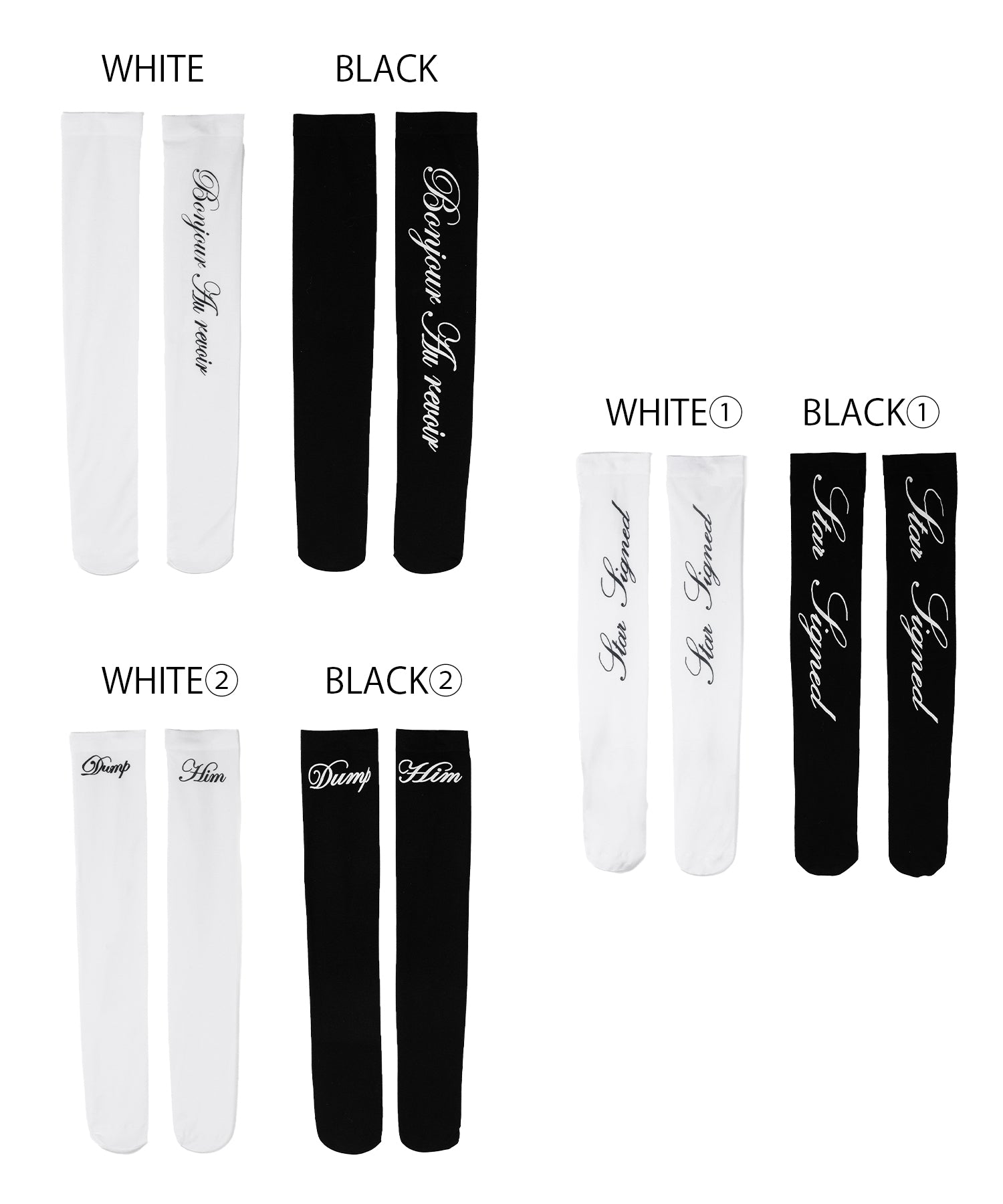 【 選べる3柄アソート 】レタリングロゴシアーニーハイソックス / lettering logo sheer knee high socks