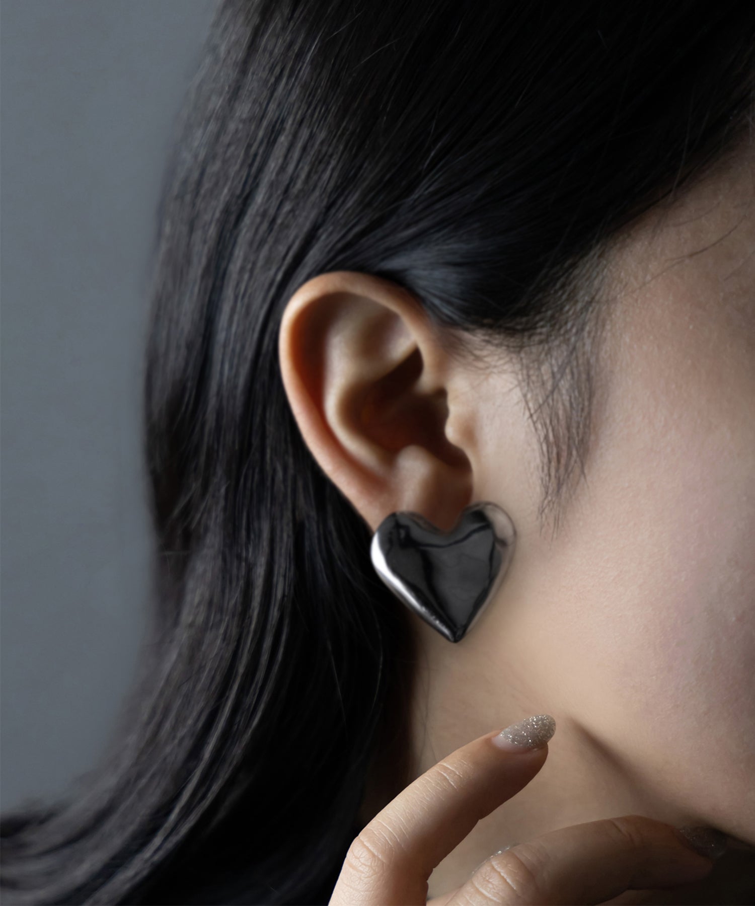 VOLUME SILVER HEART PIERCE / ボリュームシルバーハートピアス