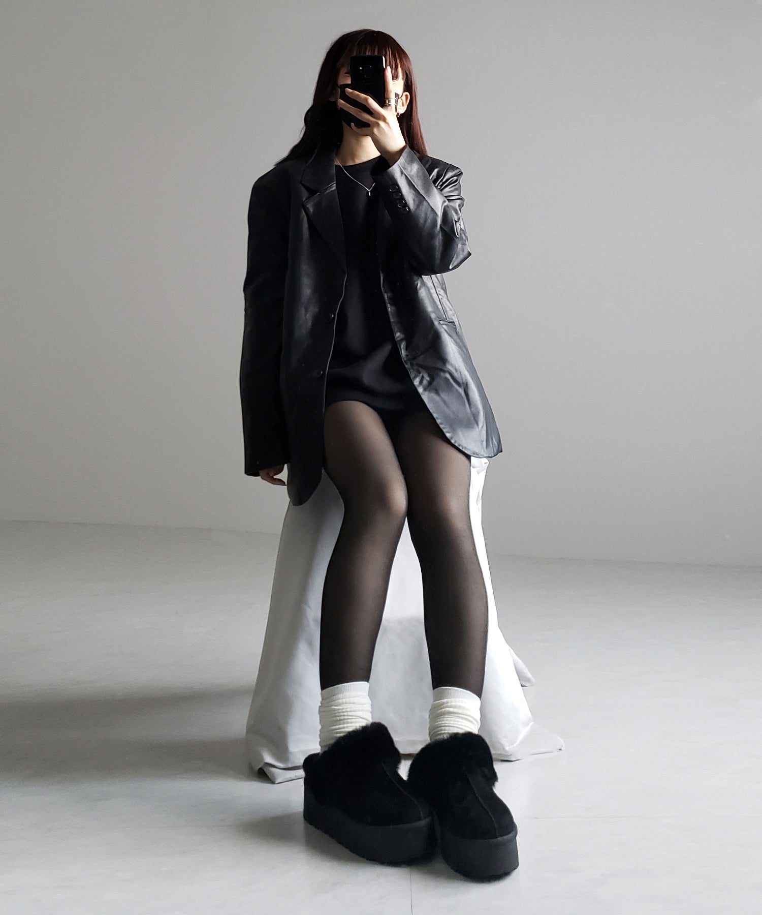 【 220デニール 】あったか裏起毛ストッキングフェイクタイツ