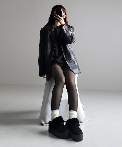 【 220デニール 】あったか裏起毛ストッキングフェイクタイツ