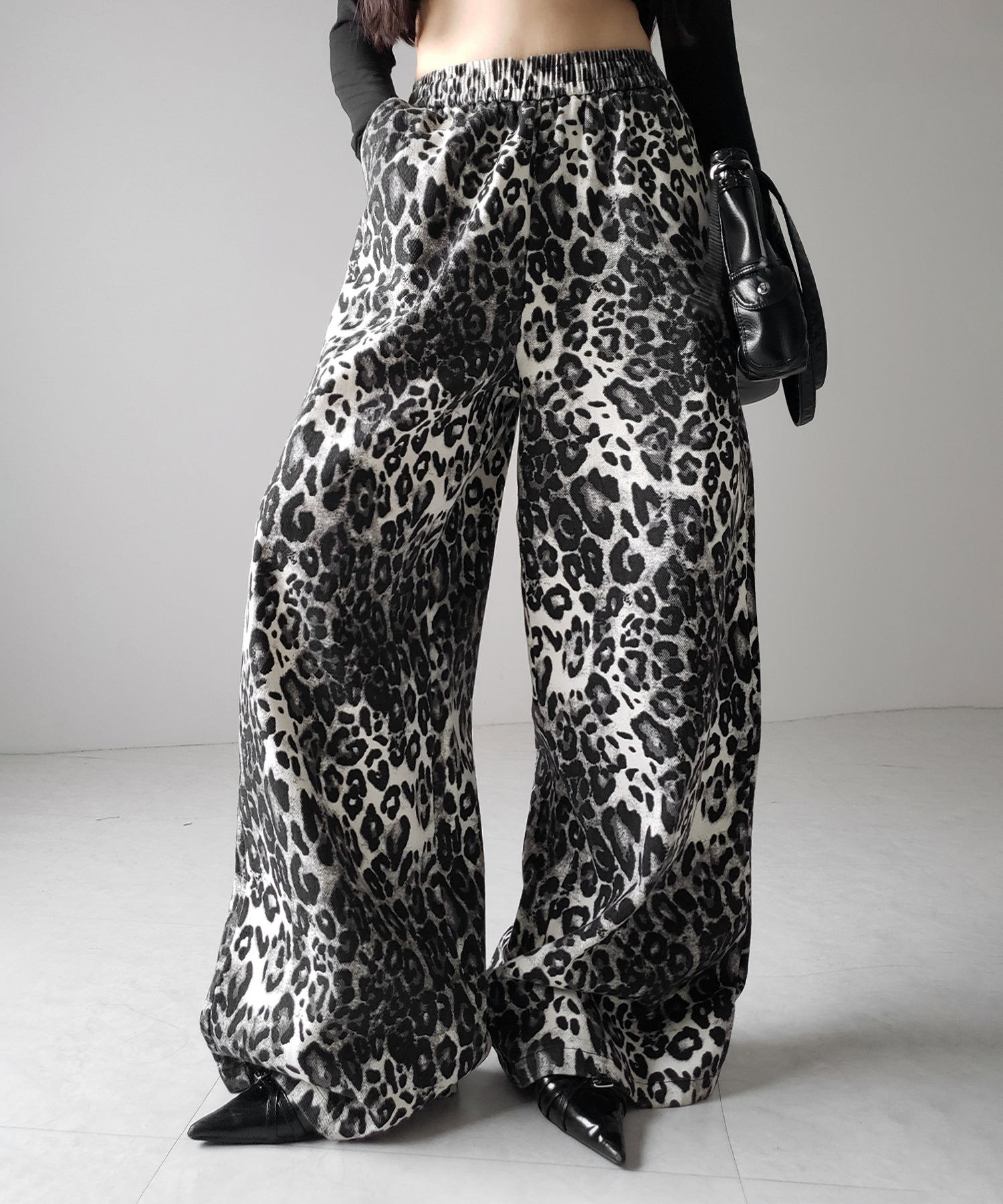 【 2color 】ヴィンテージライクレオパードツイルワイドパンツ / vintage like leopard twill wide pants