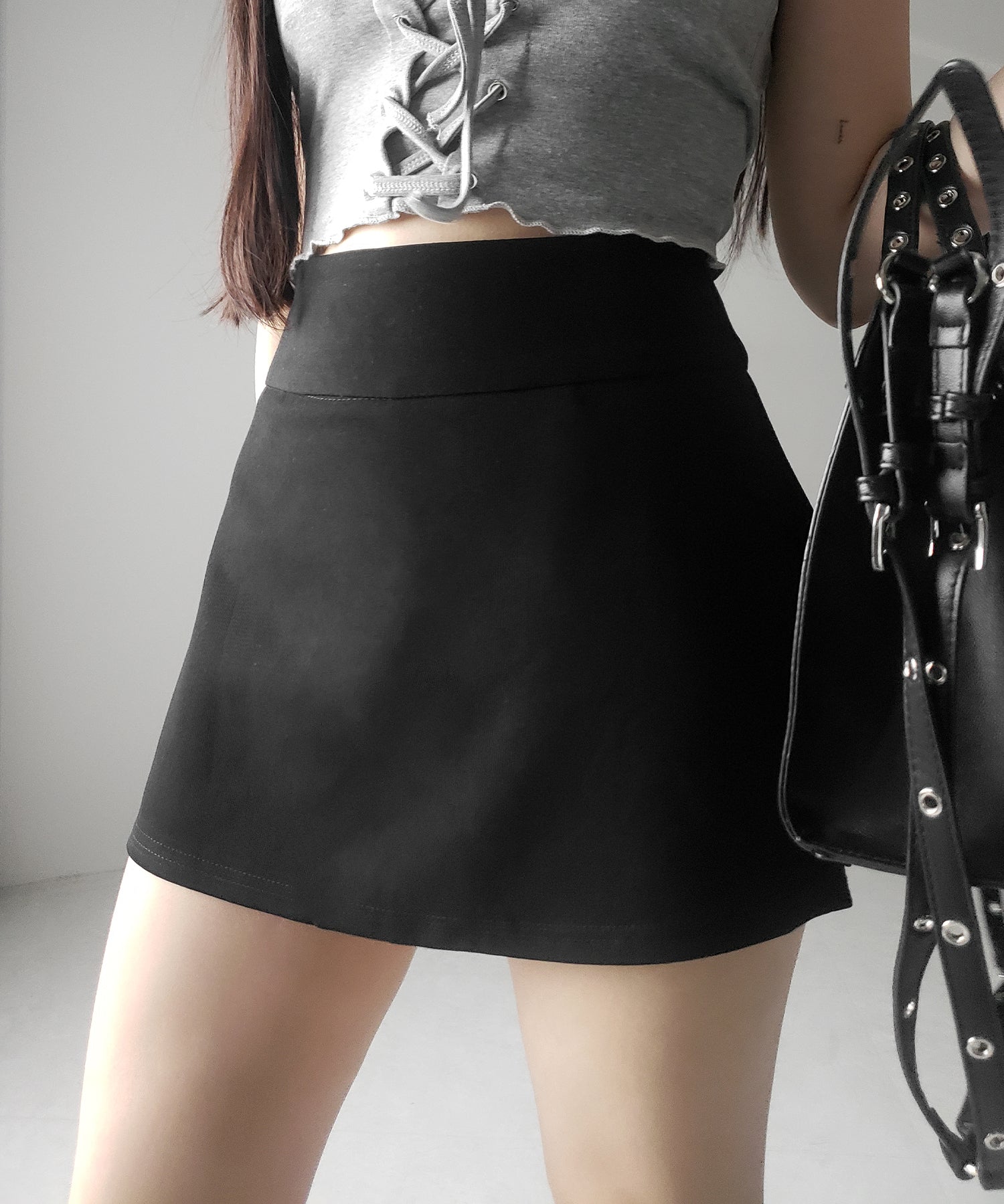 サイドスリットレイヤードスウェットミニスカパン / side slit layered sweat mini skirt pants