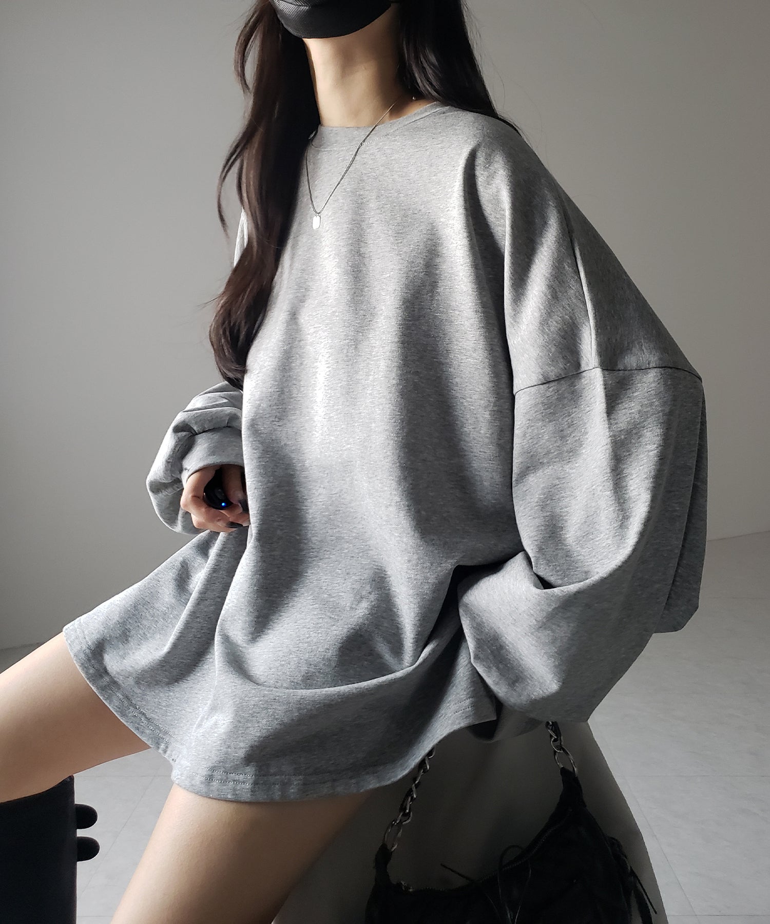 【 3color 】ボリュームスリーブBIGスウェットロンT / big sweat long Tee