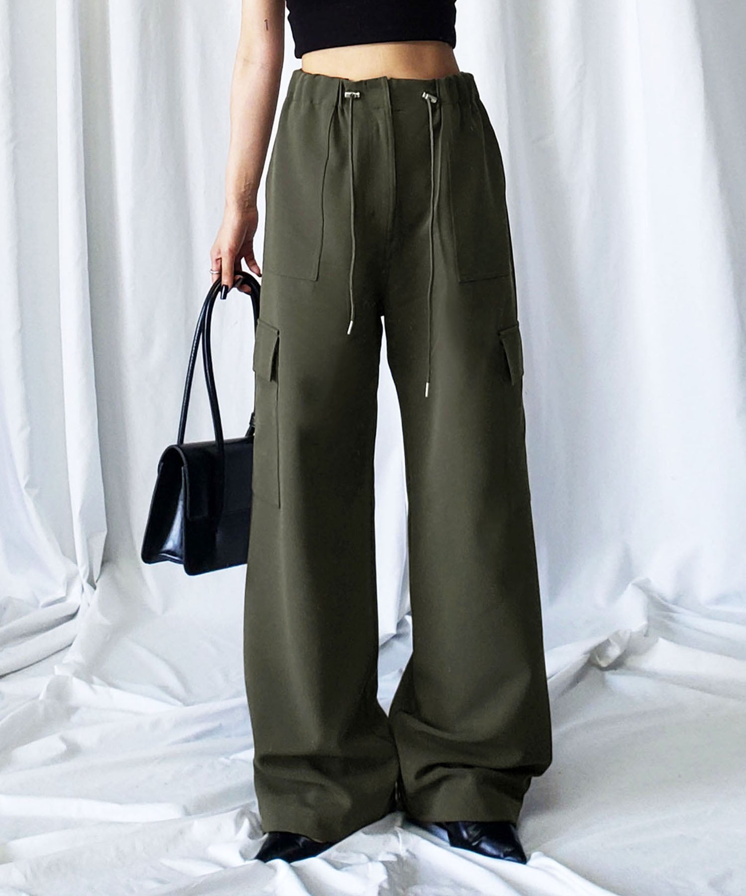【 4size/6color 】2WAYドロストルーズカーゴワイドパンツ
