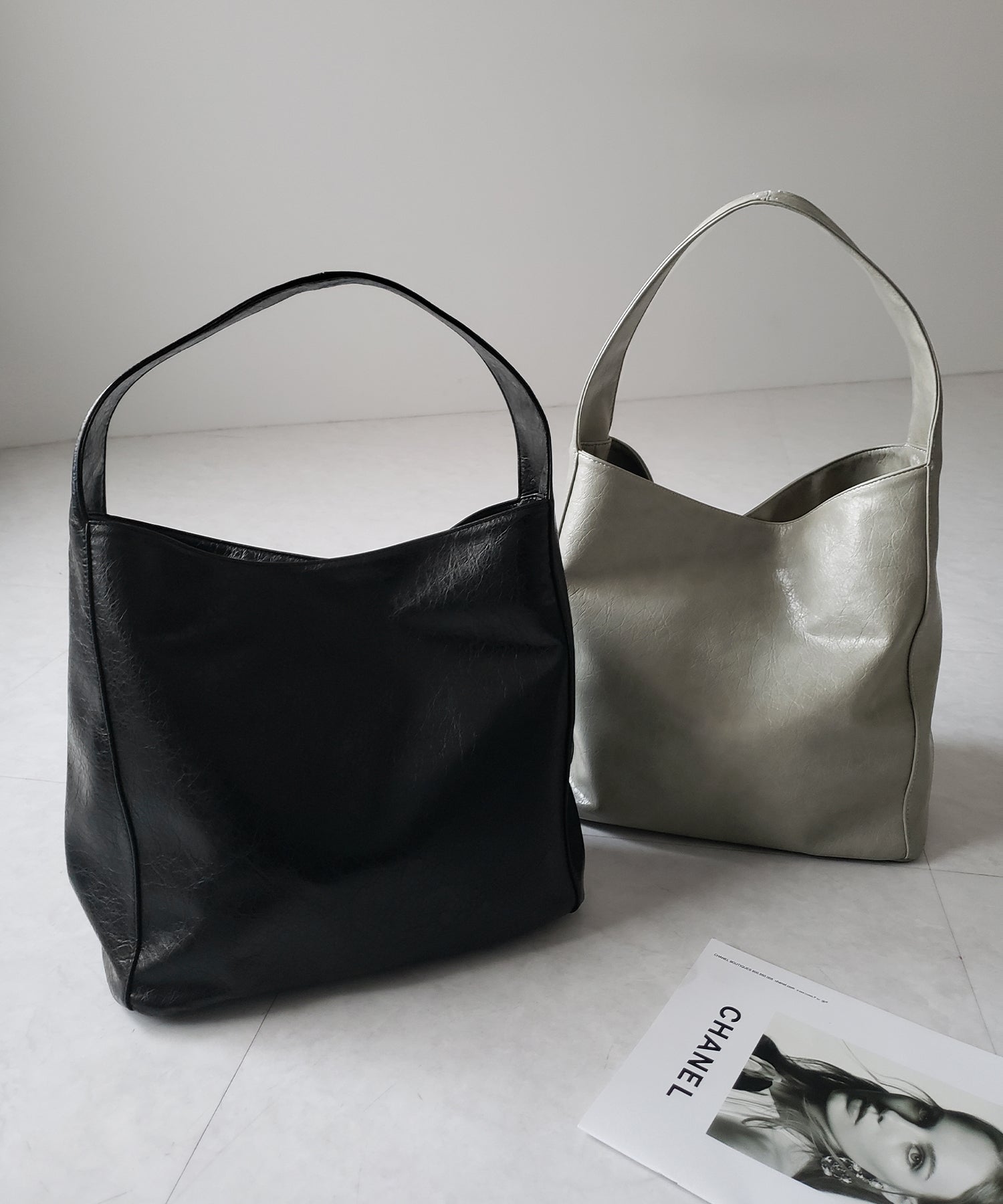 【 大容量 】フェイクシボレザーワンハンドルショルダーバッグ / fake shibo leather onehandle shoulder bag