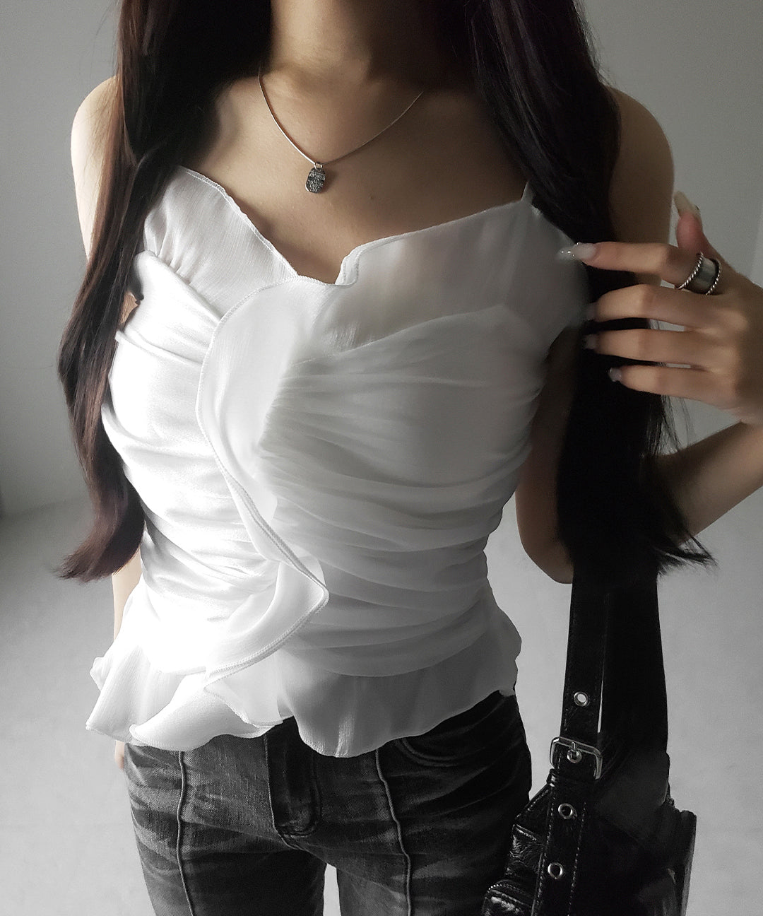 【 2color 】オーガンジーボリュームフリルビスチェ / organdy volume Frill Bustier