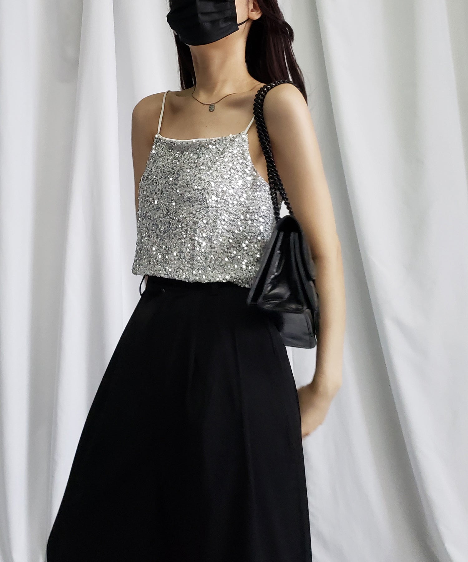 グリッタースパングルショートキャミソール / glitter spangle short camisole