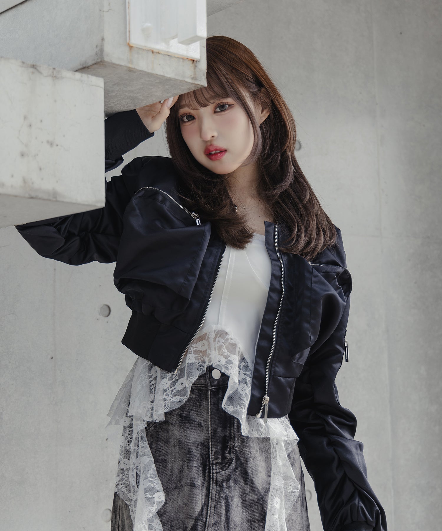 【 2color 】アウトポケットジップアップショートブルゾン / out pocket zip up short blouson