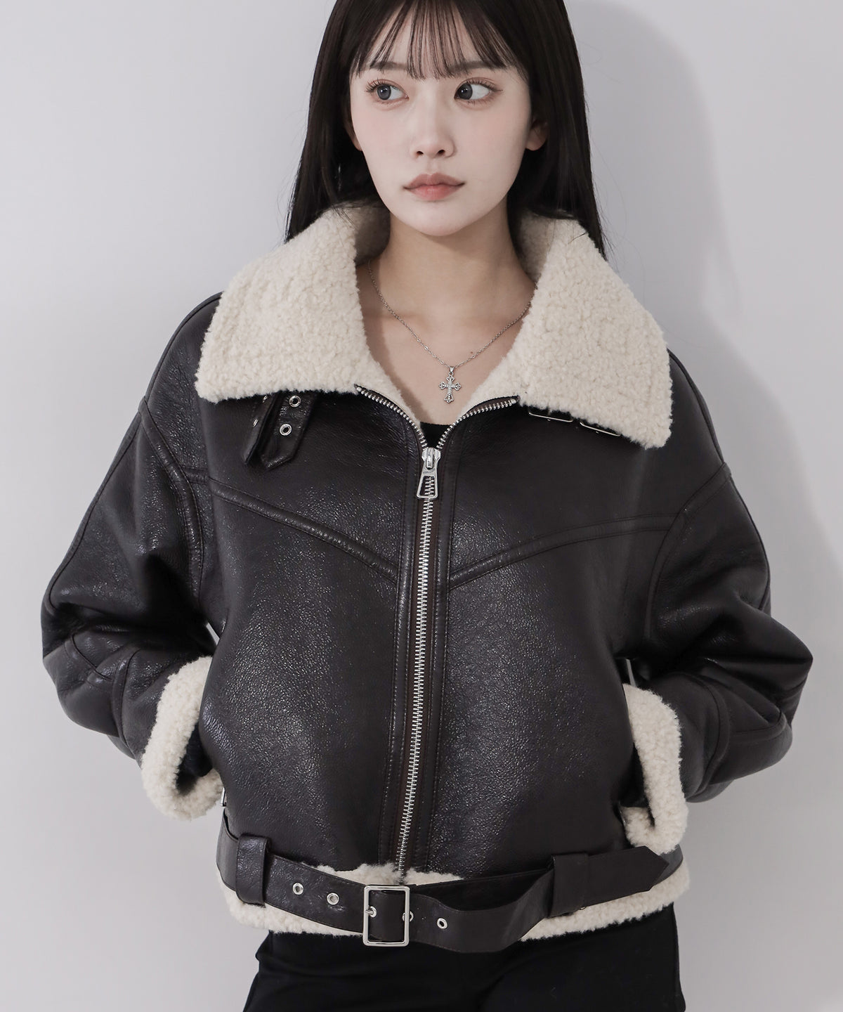 B-3ヴィンテージレザーボアムートンジャケット / B-3 vintage leather boa mouton jacket