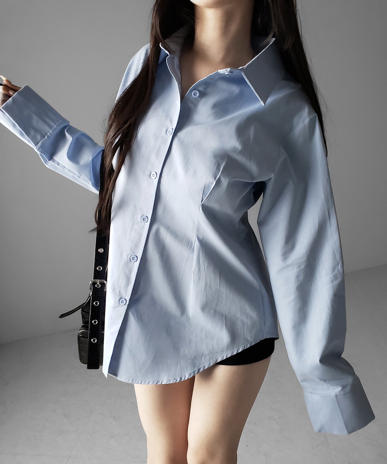 ウエストタックフレアレディシャツ / waist tuck flare lady shirts