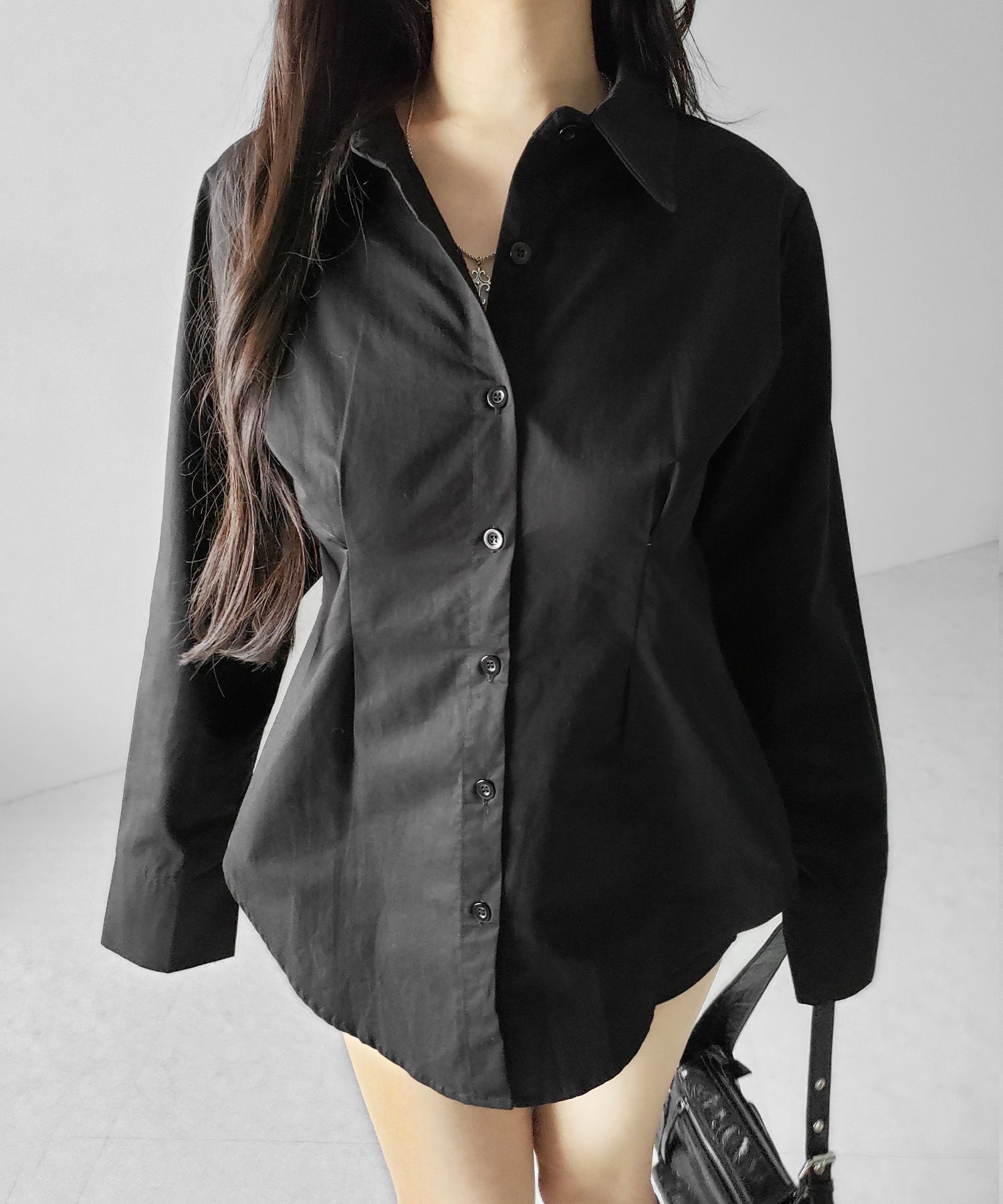 ウエストタックフレアレディシャツ / waist tuck flare lady shirts