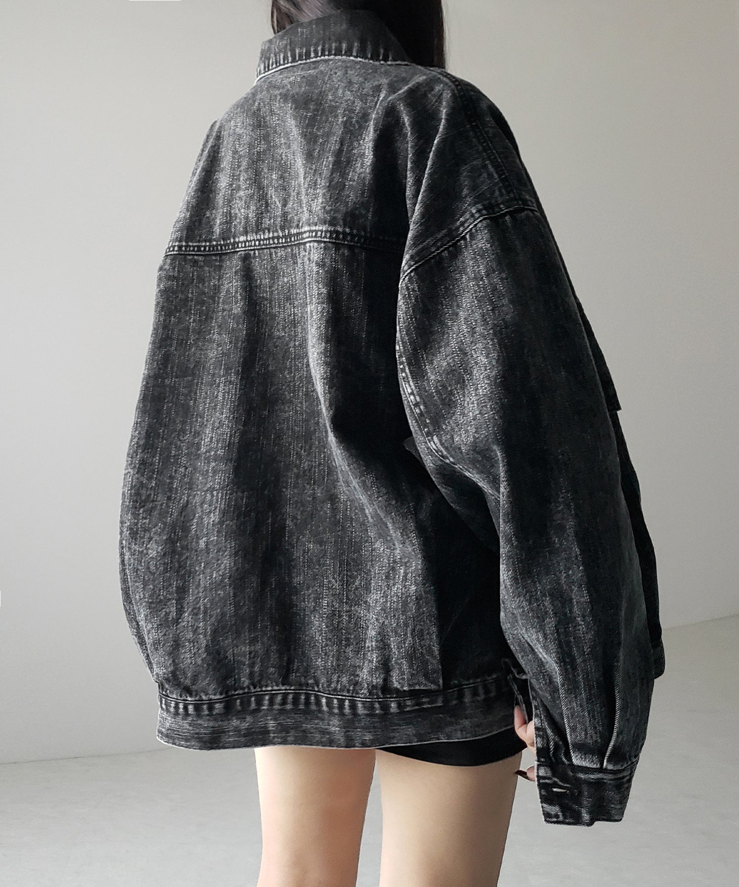 【 デニムセットアップ着用可能 】ヴィンテージケミカルブリーチボーイフレンドデニムジャケット / vintage chemical bleach boyfriend denim jacket