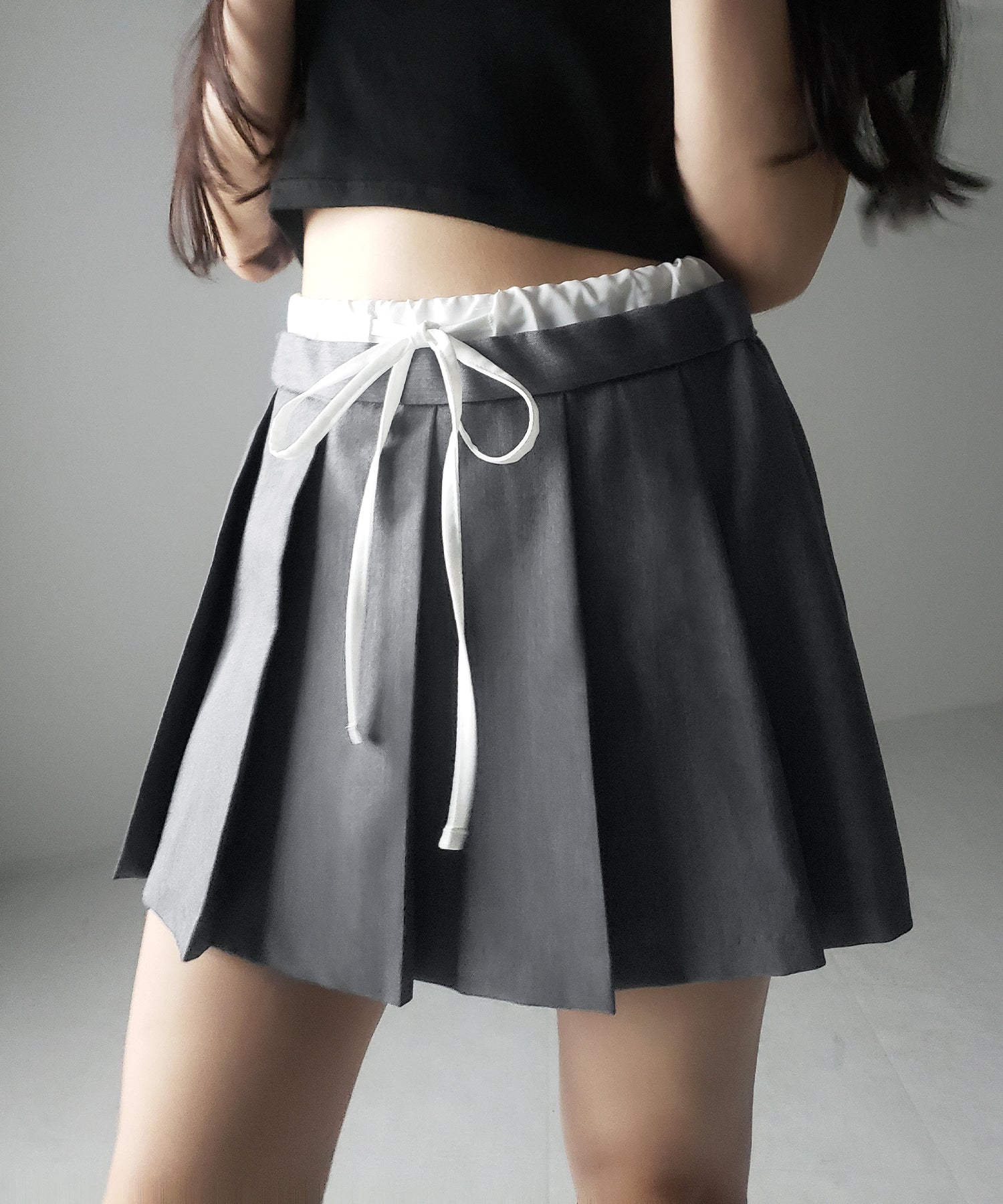 【 2color 】レイヤードプリーツミニスカパン / layered pleated mini skirt pants