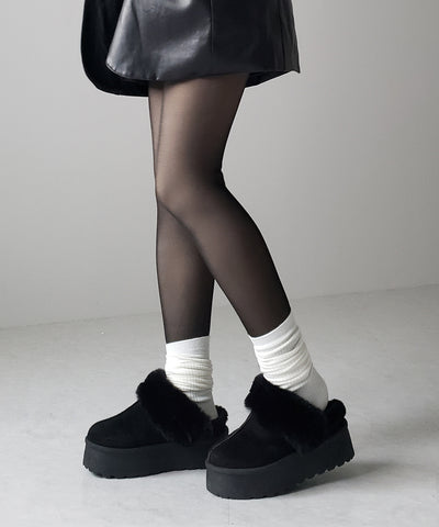 【 220デニール 】あったか裏起毛ストッキングフェイクタイツ