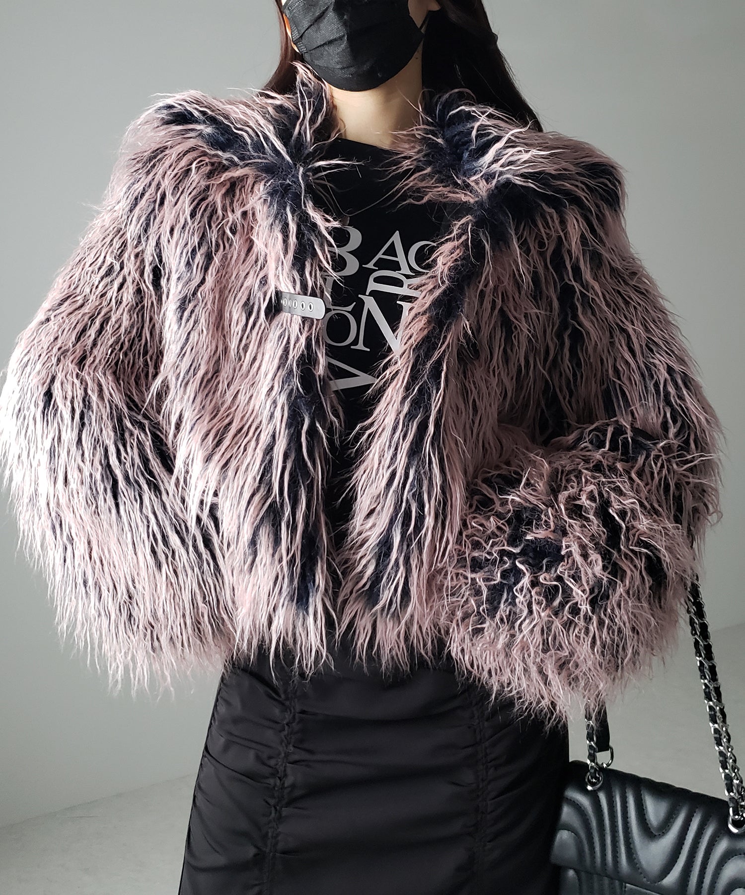 【 2color 】グラデーションシャギーファーモンスターボリュームコート/ gradation shaggy fur monster volume coat