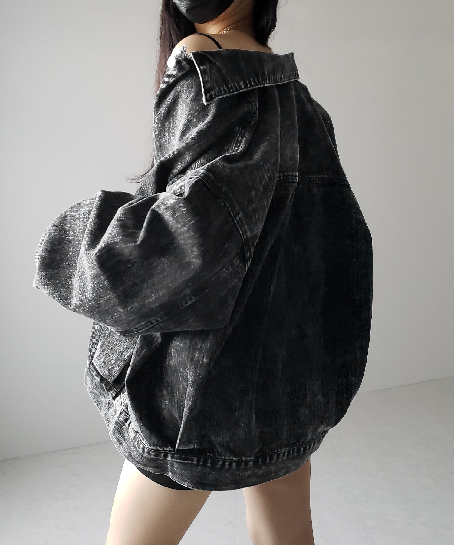 【 デニムセットアップ着用可能 】ヴィンテージケミカルブリーチボーイフレンドデニムジャケット / vintage chemical bleach boyfriend denim jacket