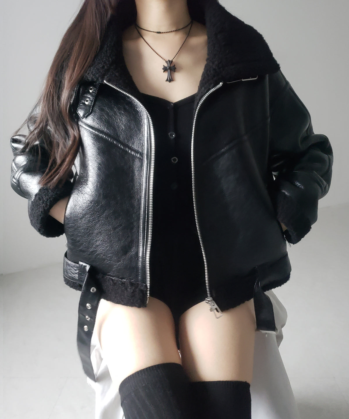 B-3ヴィンテージレザーボアムートンジャケット / B-3 vintage leather boa mouton jacket