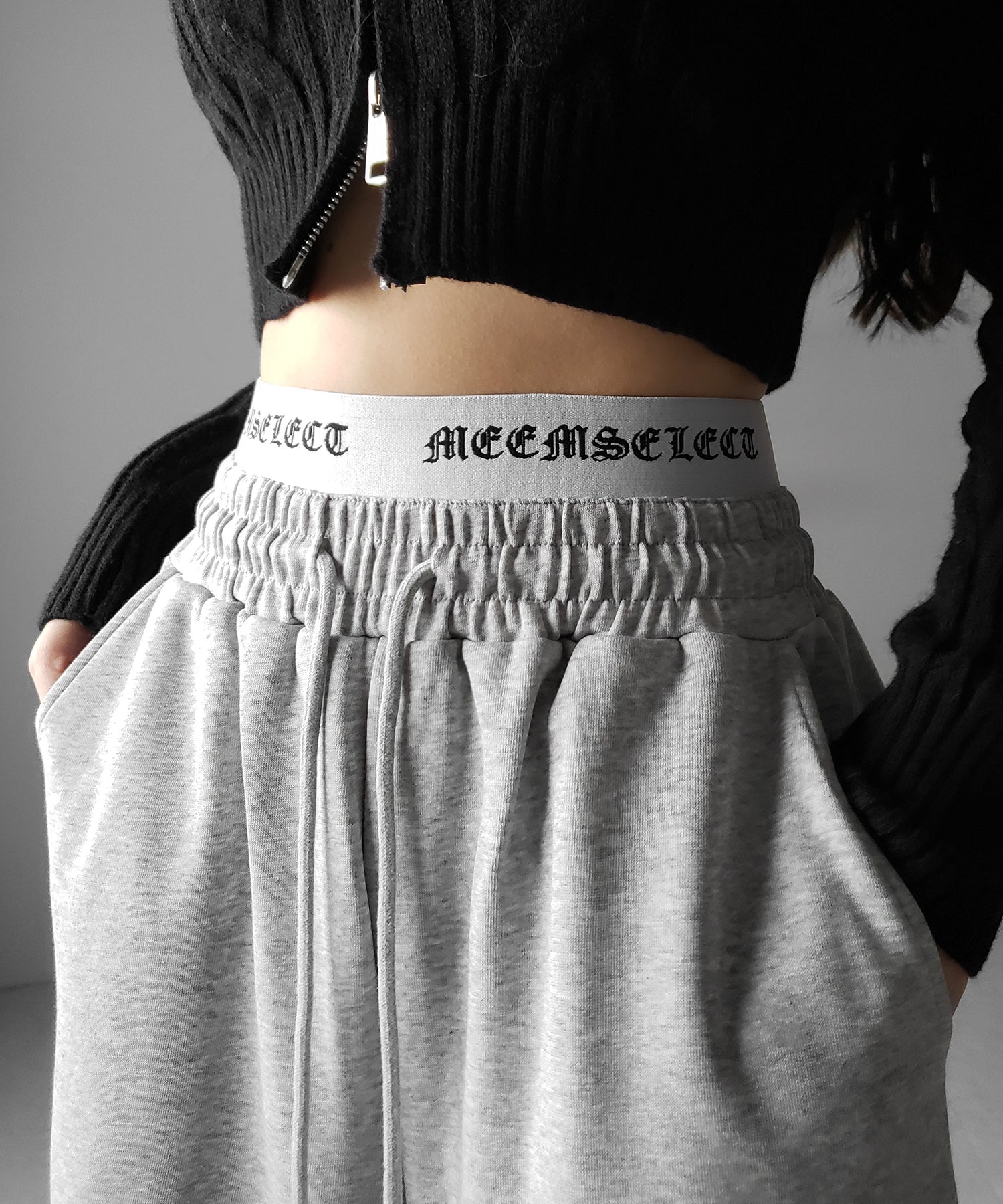 ウエストグランジロゴスウェットワイドパンツ / waist grunge logo sweat wide pants