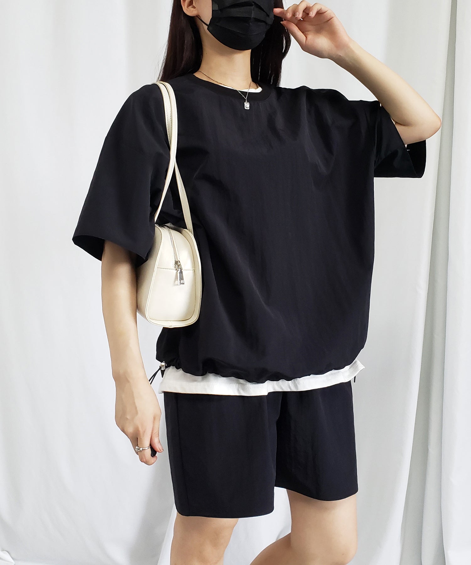 【 上下セットアップ/5色展開 】ワッシャーナイロンプルオーバー&ショートパンツ SET