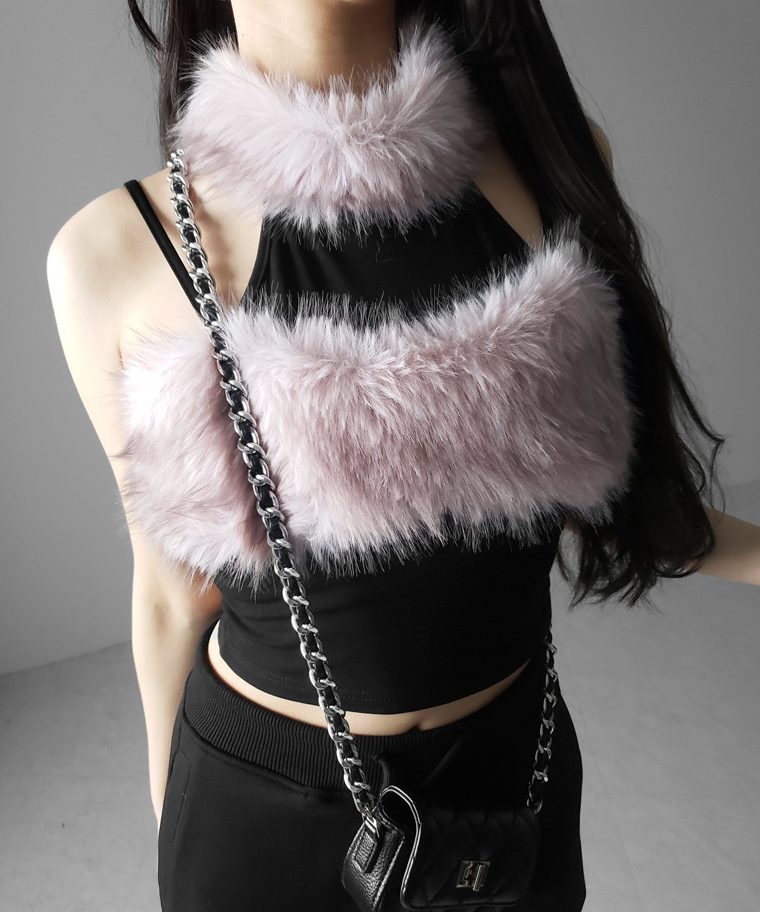 ファードッキングストラップトップス / fur docking strap tops