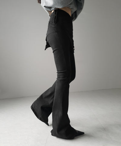 レイヤードウエストヴィンテージフレアデニム /layered waist vintage flare denim